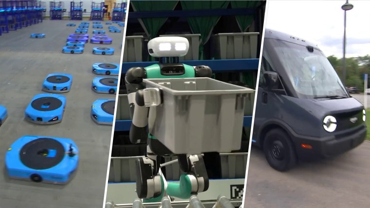 See how Amazon is using new robots to deliver orders even faster