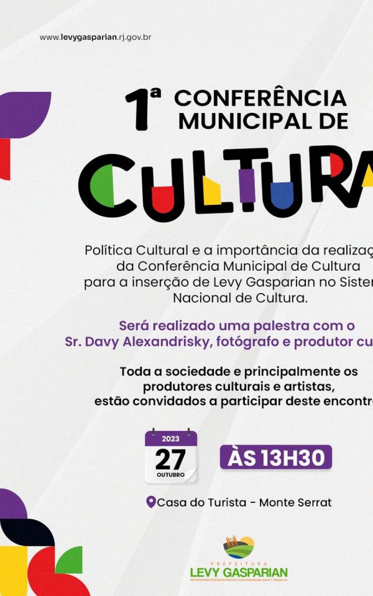 Primeira Conferência Municipal de Cultura acontece em Comendador Levy Gasparian | Levy Gasparian