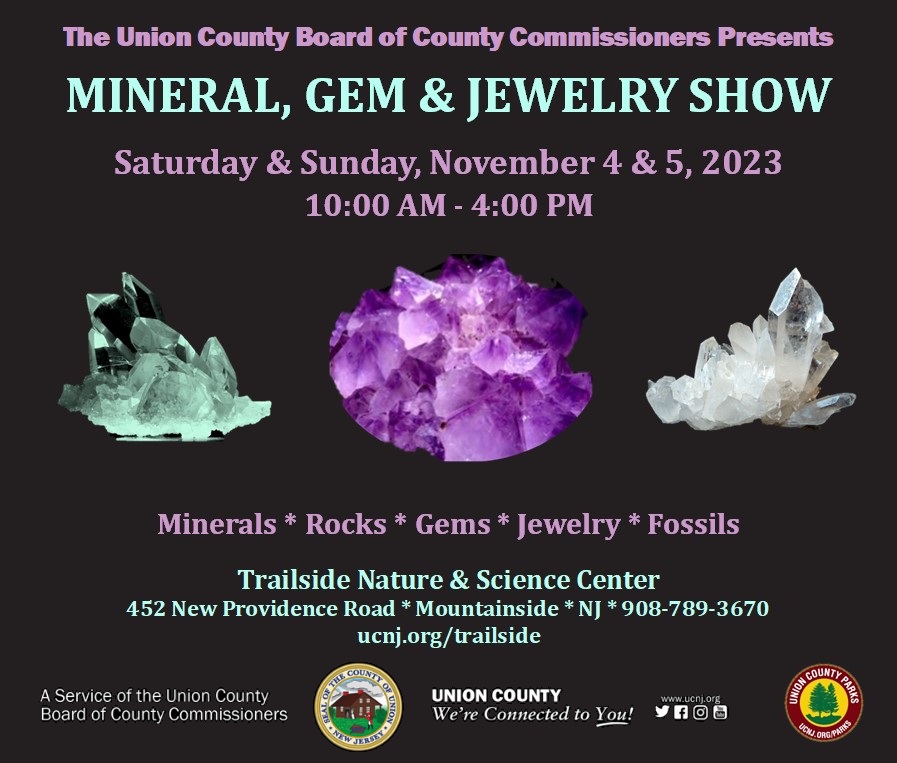 Union County Invites Residents to Explore the World of Minerals, Gems and Jewelry at Trailside Nature and Science Center