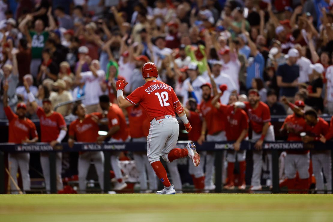 Kyle Schwarber makes history as Phillies move one game away from World Series