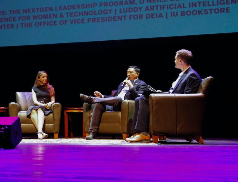 Andrew Yang, Taryn Southern discuss artificial intelligence at IU panel