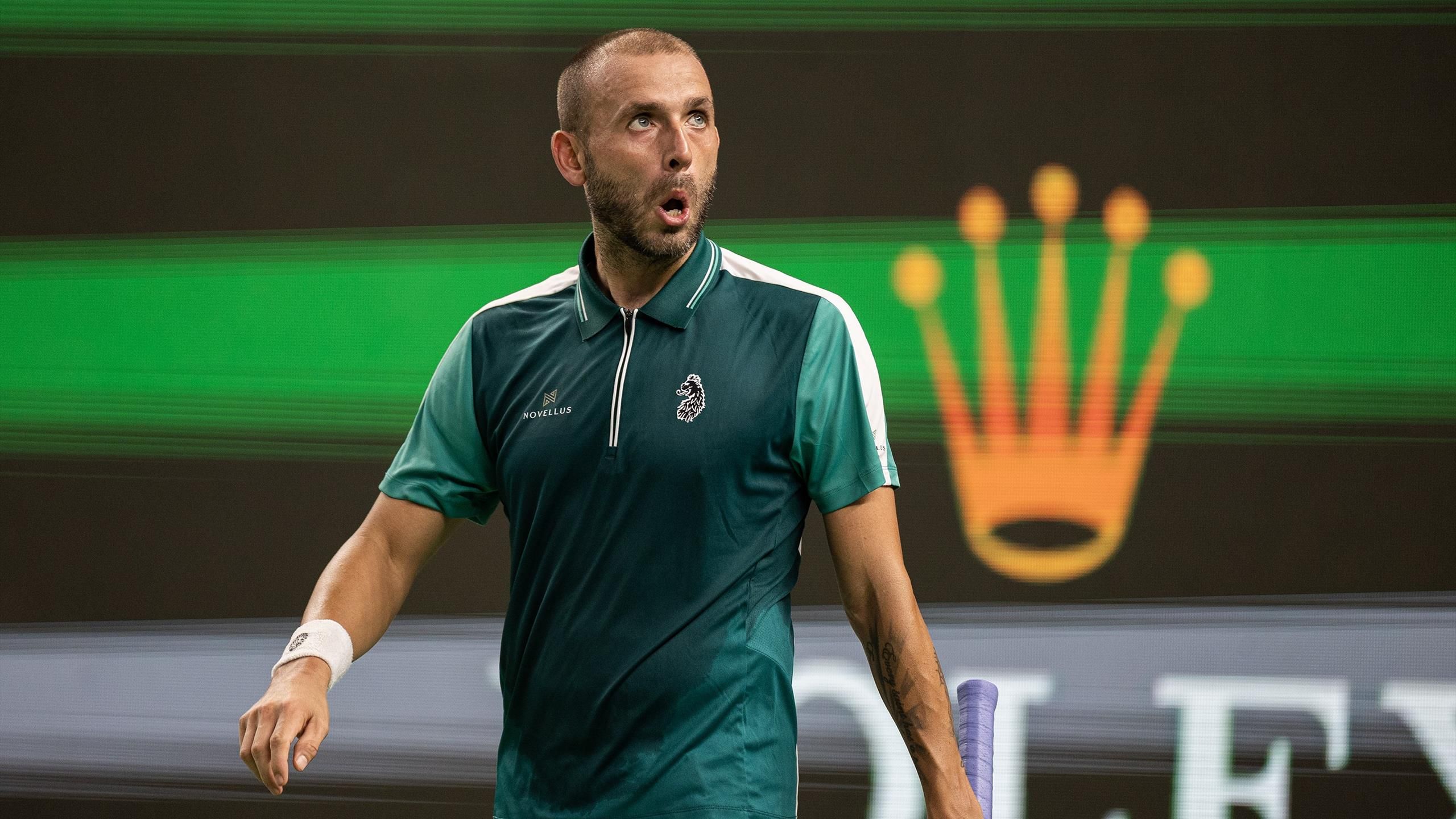 Dan Evans out of Great Britain’s Davis Cup Finals clash with Novak Djokovic’s Serbia with calf injury