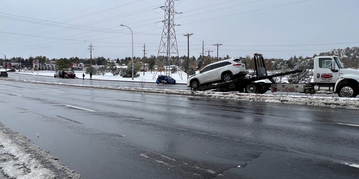 At least 10 cars involved in crashes on North Academy; roadway closed between Maizeland and Village 7 Road