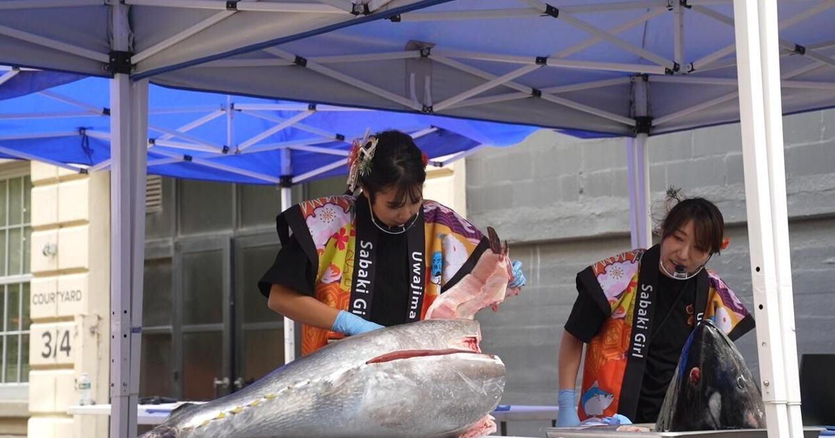 Cutting tuna during 2023 Japanese Food Expo