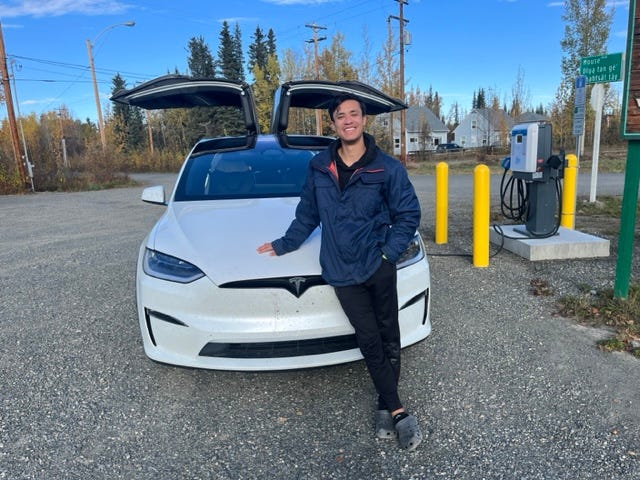 A Tesla owner built a bed and make-shift kitchen for his Model X and lived in his electric car for a year, traveling to 49 states