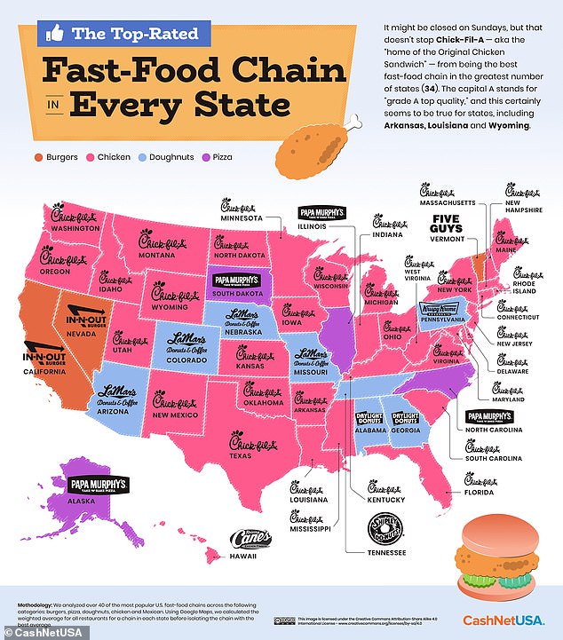 America’s best AND worst-rated fast food chains by state