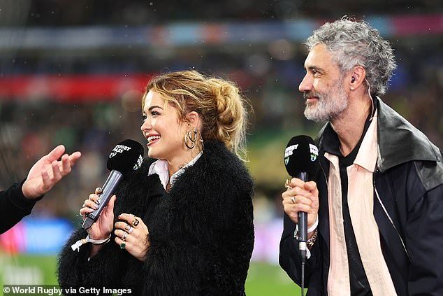 Novak Djokovic and Rita Ora spotted at Rugby World Cup final