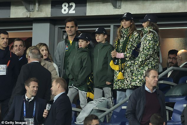 Roger Federer’s two sets of twins watch Rugby World Cup final