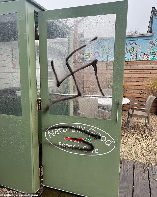 Montauk health foods store defaced with swastikas