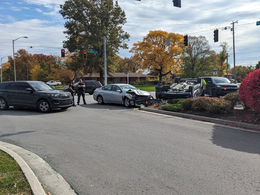 Car flips in crash on Coldwater Road