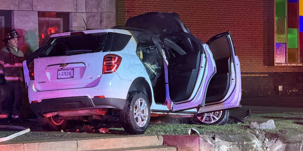 Police investigating after car crashes into front steps of Evansville church