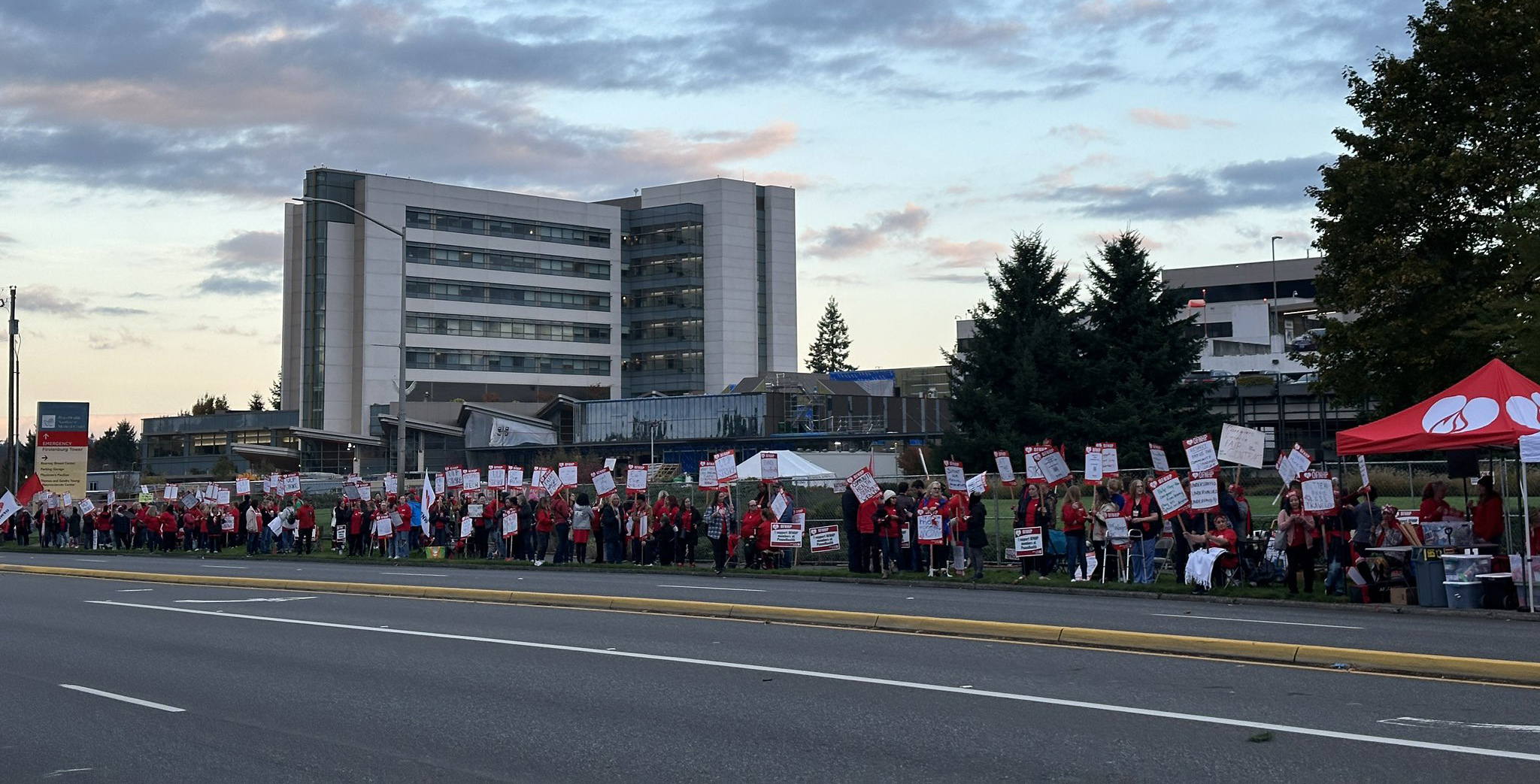 Health care workers at PeaceHealth on strike in Vancouver; the second health care picket this month