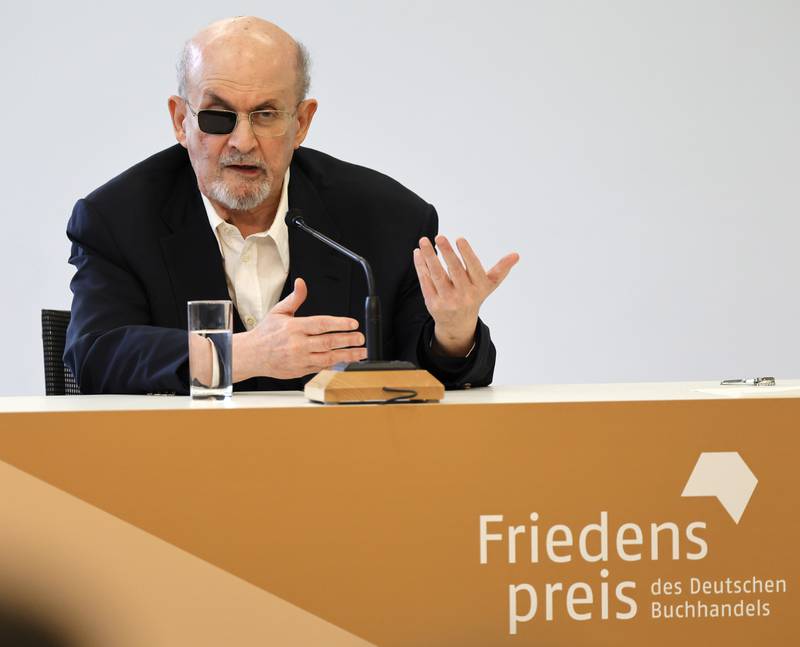 Salman Rushdie says literature’s role is to ‘create beauty’ in times of conflict