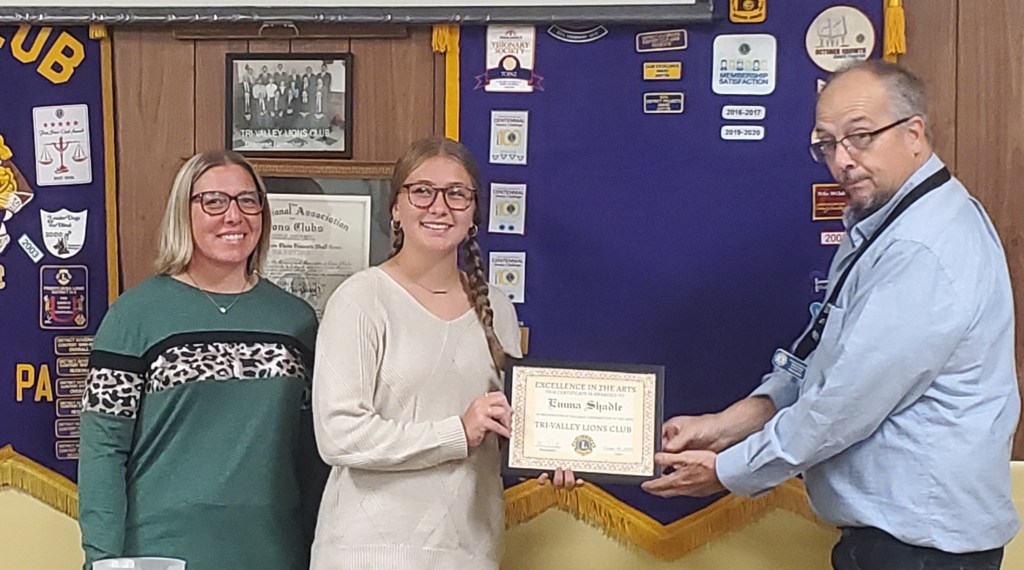 Tri-Valley Lions Club arts student of the month