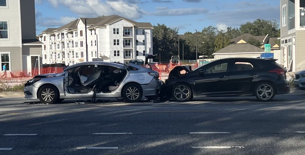 Driver leaves scene of three-car collision