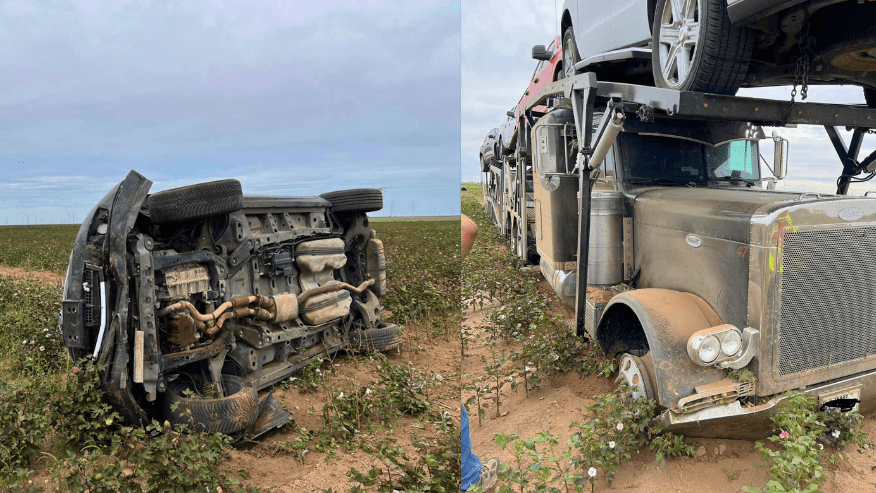 Vehicle tumbles off car hauler in Nolan County accident