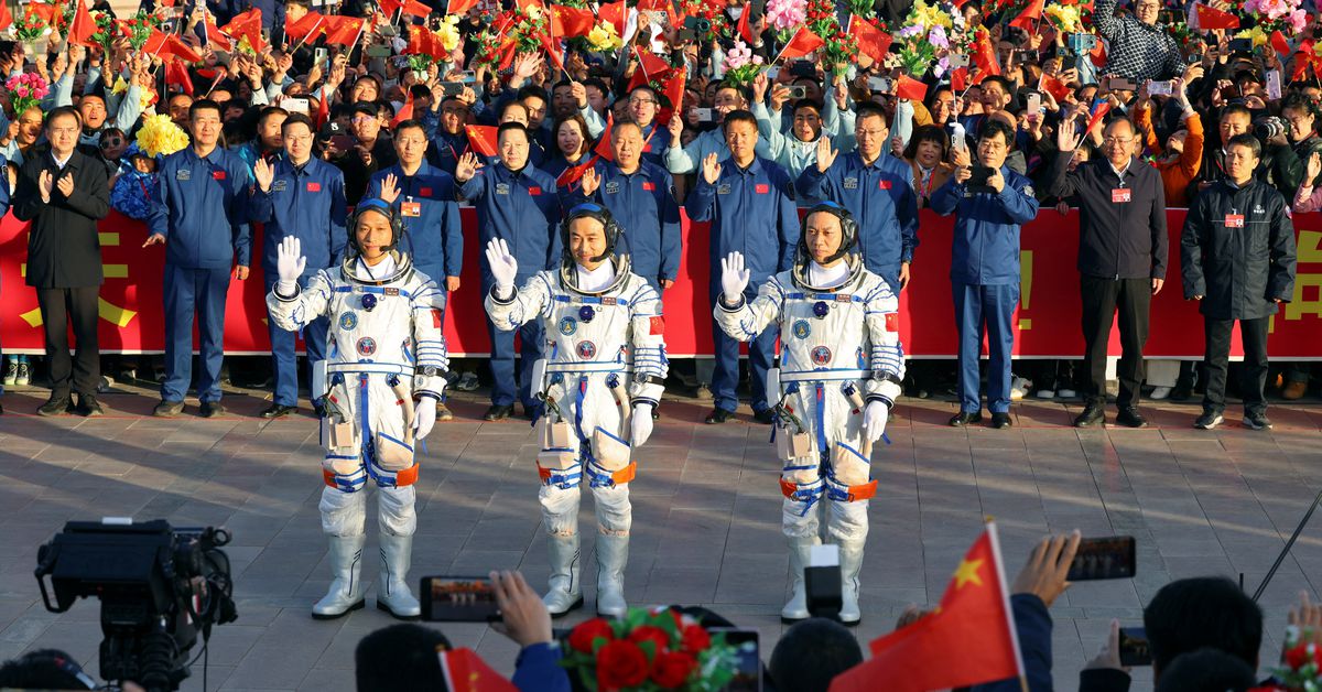 China’s youngest-ever crew of astronauts heads to space station