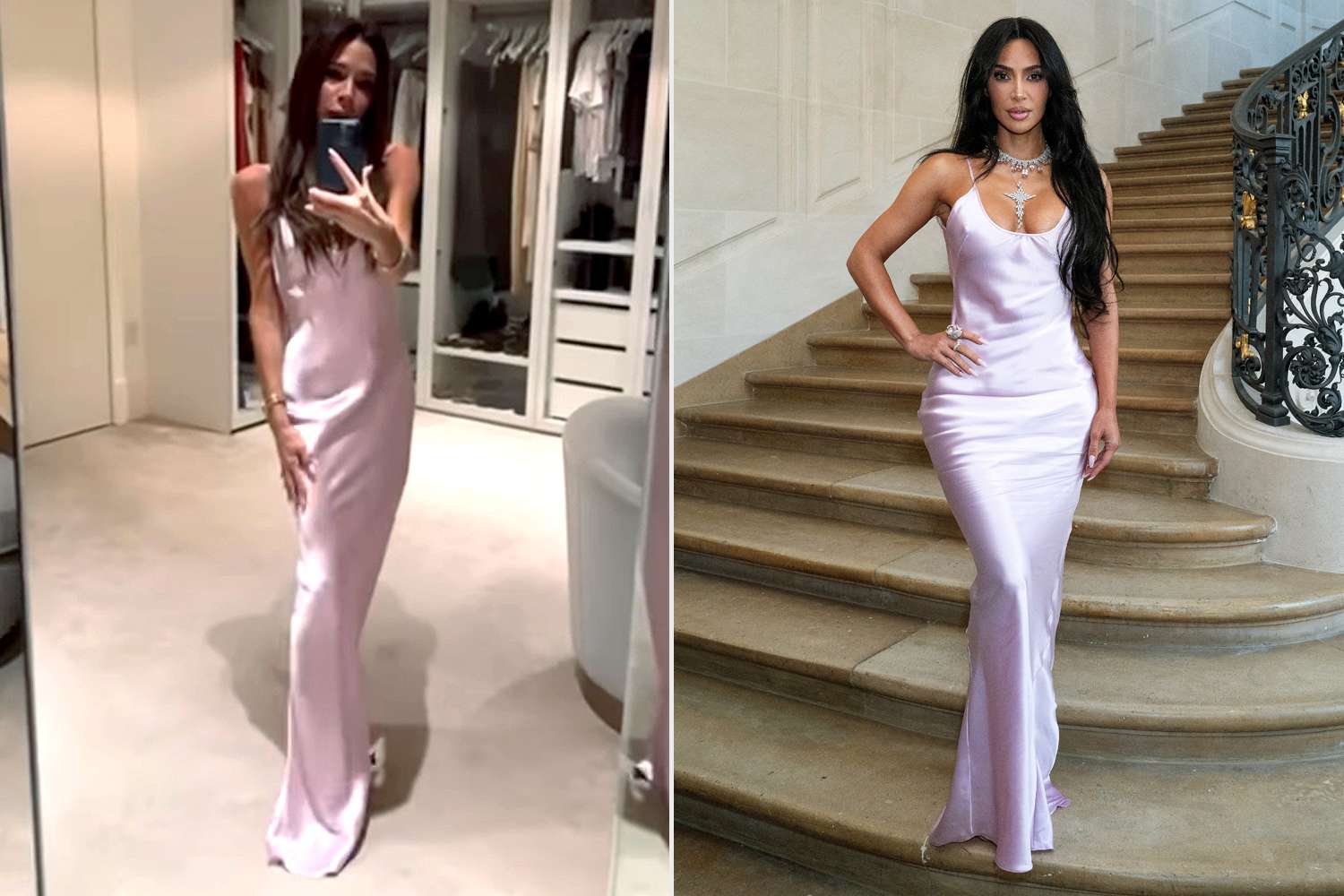 Victoria Beckham Loved the PFW Dress She Made for Kim Kardashian So Much She Made One for Herself