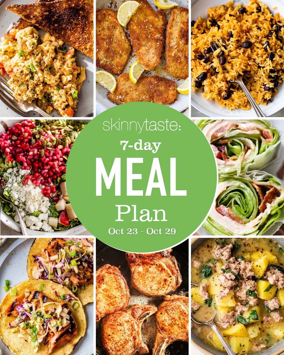 Free 7 Day Healthy Meal Plan (Oct 23-29 )