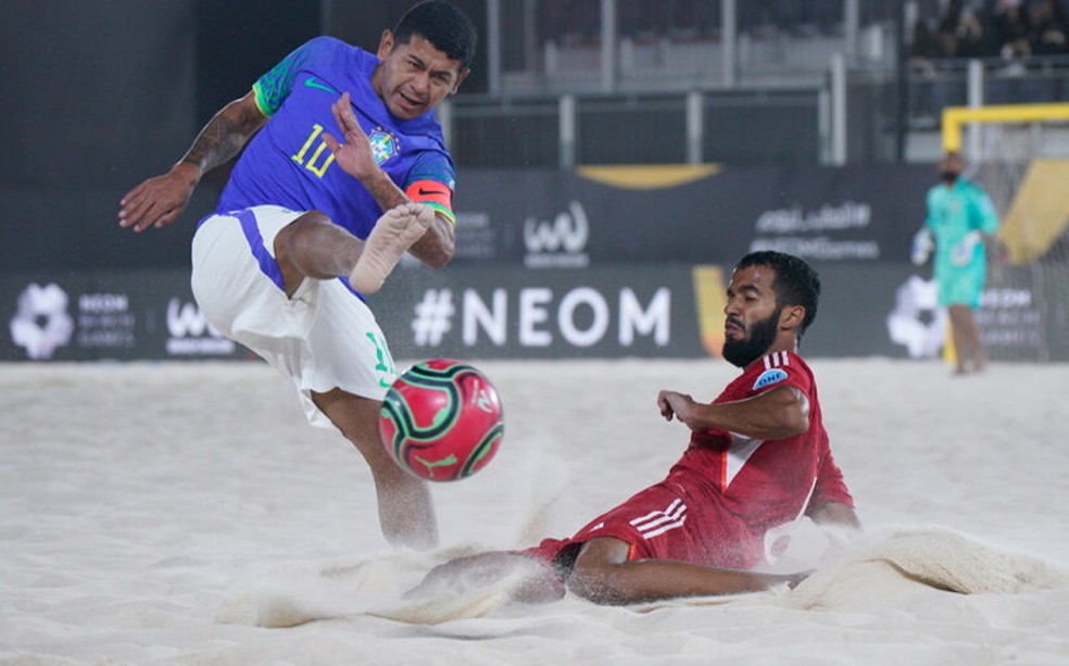 Brasil vence os Emirados Árabes e segue 100% no Neom Beach Games