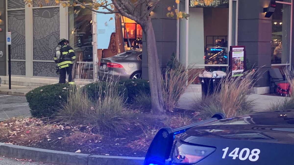 Car crashes into Starbucks storefront in Wellesley