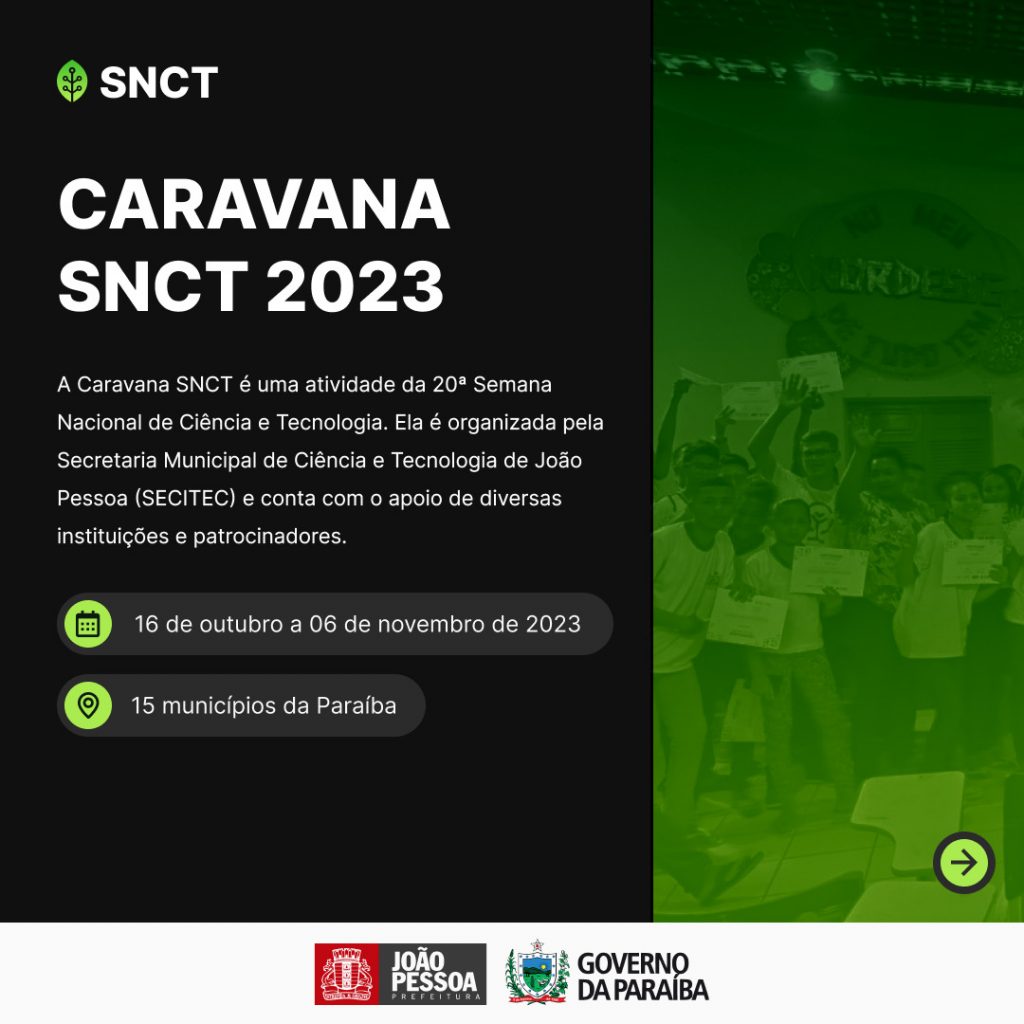 Município de Marcação recebe a caravana da 20ª Semana Nacional de Ciência e Tecnologia