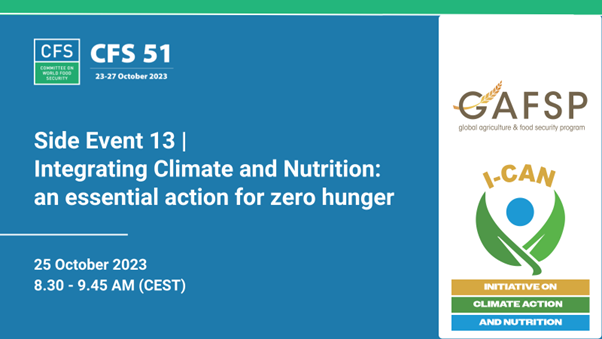 Integrating Climate and Nutrition: an essential action for zero hunger