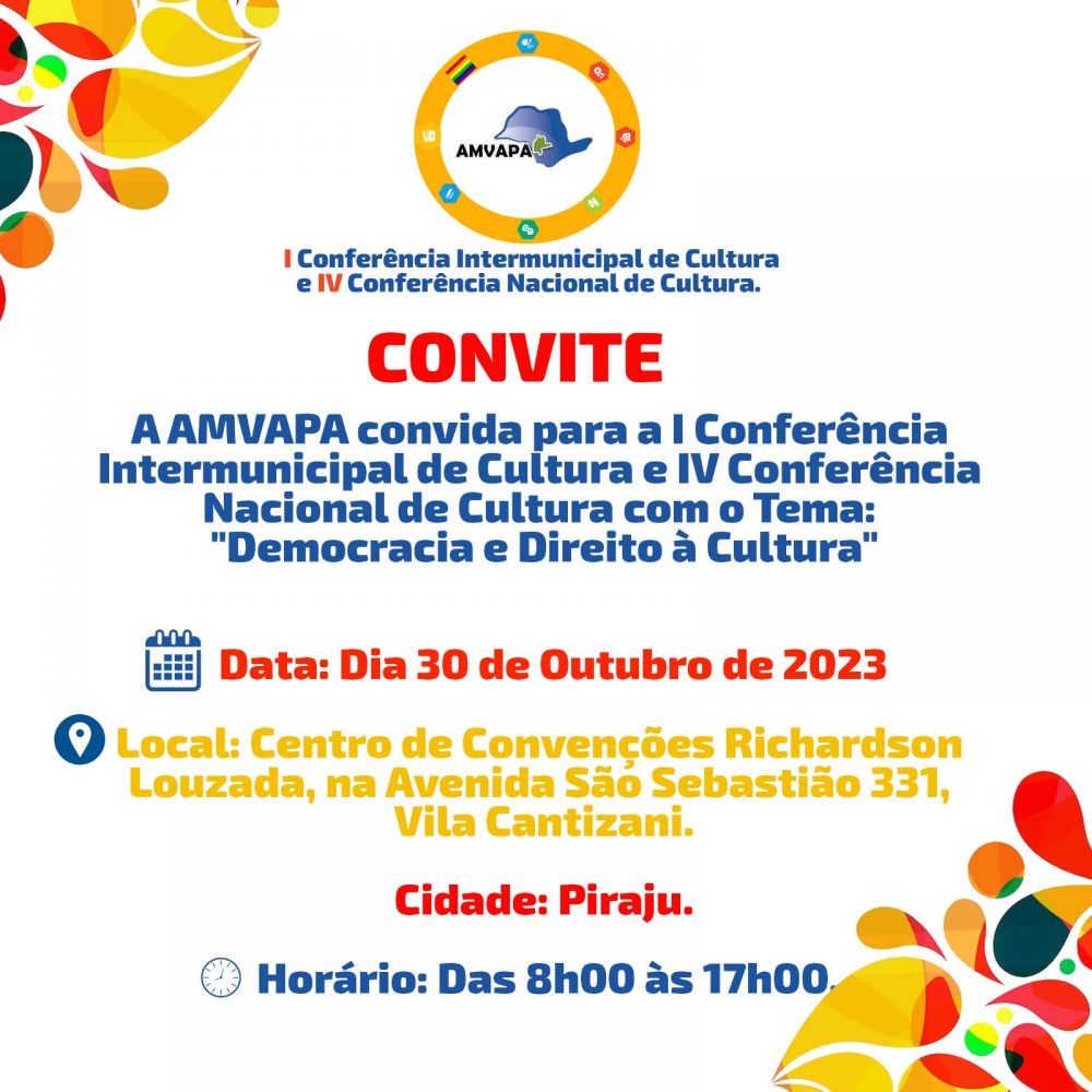 Conferência Nacional de Cultura acontece na segunda-feira, 30, em Piraju | Prefeitura Municipal da Estância Turística de Avaré SP