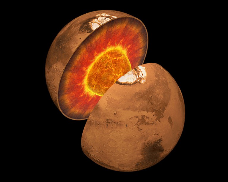 Daily briefing: A unique layer of molten rock envelops Mars’s core