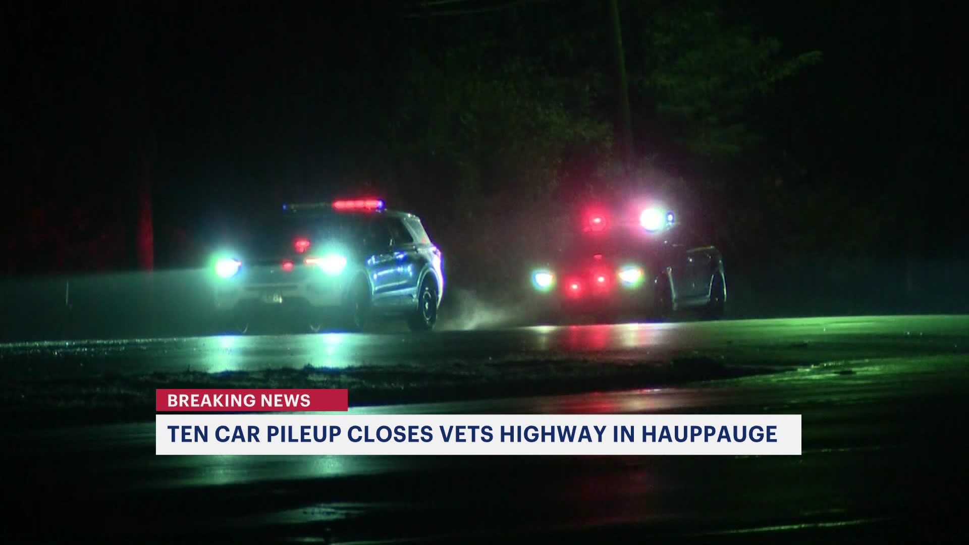 Police: 10-car pileup temporarily closes part of Veterans Highway in Hauppauge