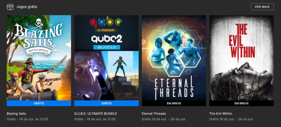 Epic Games Store solta os jogos Blazing Sails e Q.U.B.E. ULTIMATE BUNDLE de graça