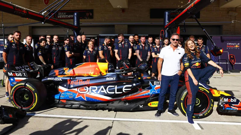 Red Bull F1’s Texas-themed car livery makes an aerial debut in Austin