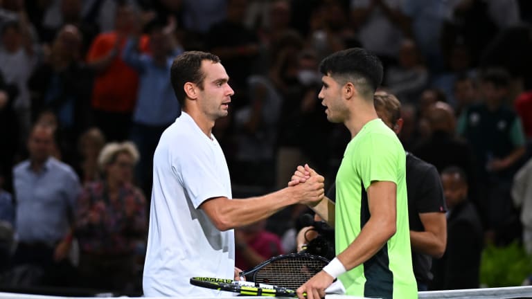 Roman Safiullin adds first Top 3 win to breakout year by ousting Carlos Alcaraz at Paris Masters