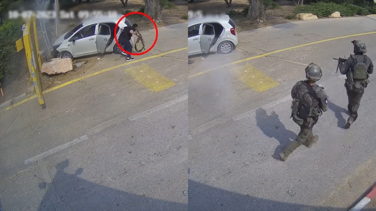 Video: Israeli soldiers fire at Hamas terrorists fleeing in car after Oct 7 attack