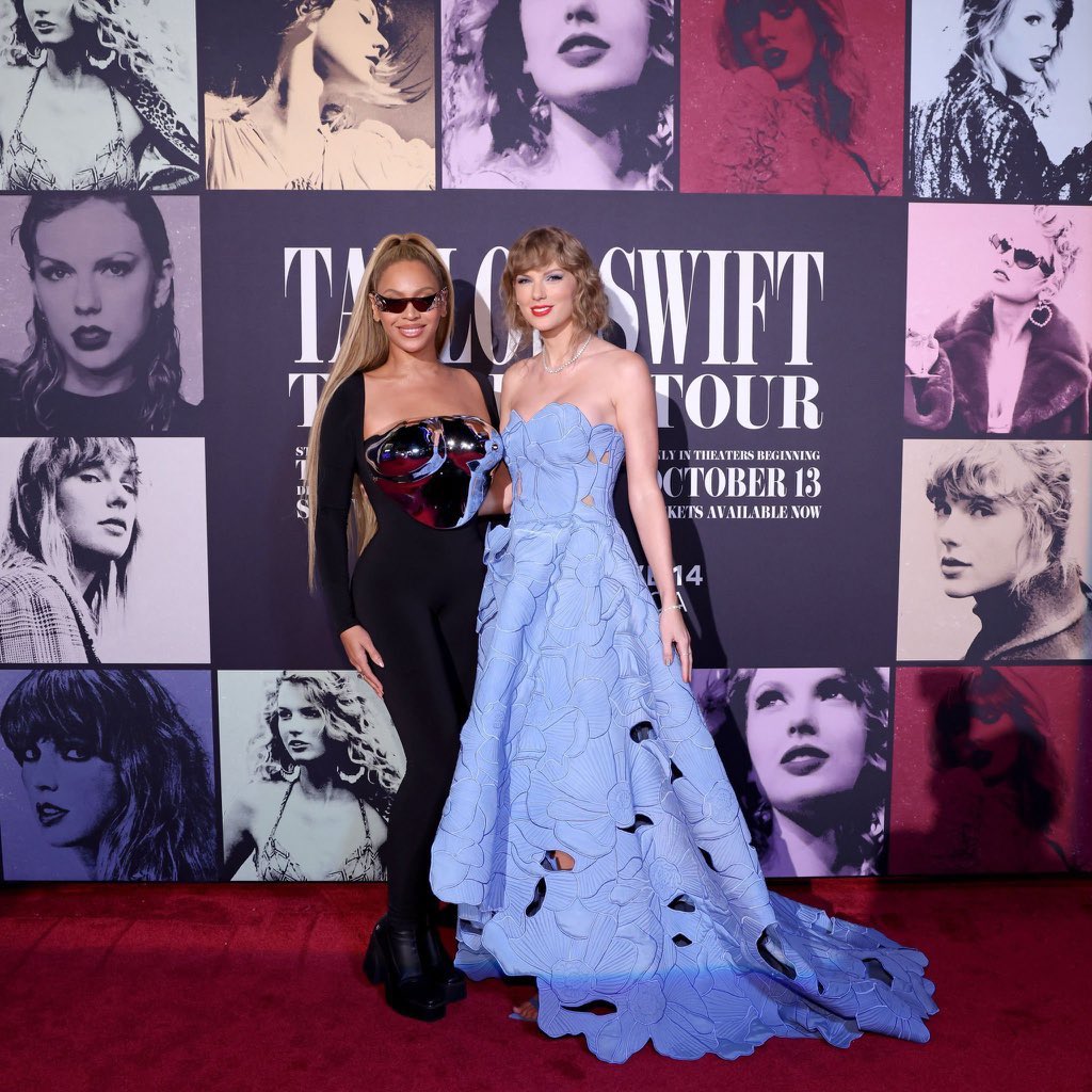 เฟรมประวัติศาสตร์! Taylor Swift และ Beyoncé ที่งานพรีเมียร์ภาพยนตร์คอนเสิร์ต The Eras Tour