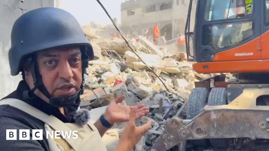 BBC on scene of damage after blast at Gaza refugee camp