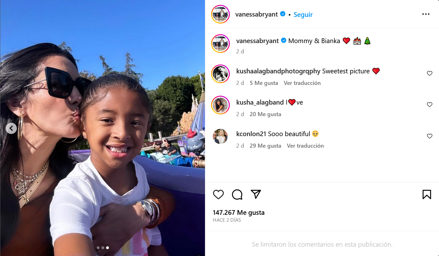 Vanessa Bryant pays emotional tribute to her daughter Gianna in a post on Instagram