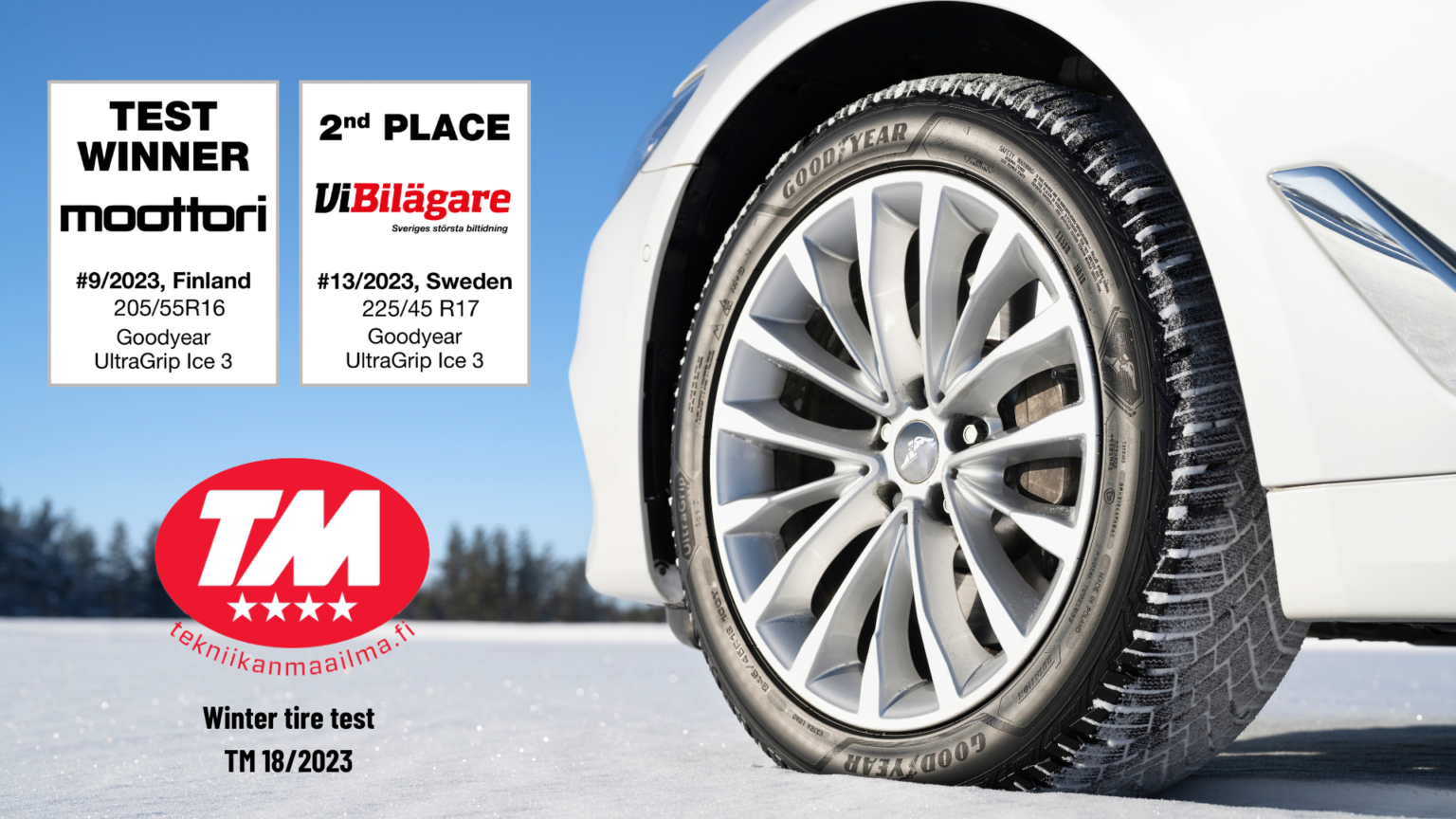 Goodyear UltraGrip Ice 3 praised in multiple Nordic winter tire tests