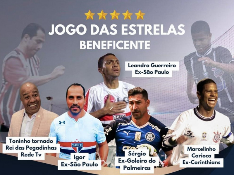 Estrelas do Futebol vêm a Sorocaba para jogo de futebol beneficente