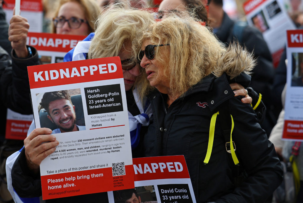 Fearing the world will forget, families of Israeli hostages travel abroad to plead for help
