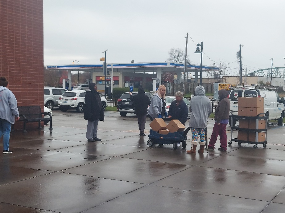 Food distribution efforts continue at Mary C. Snow Elementary this week, among other resources during Charleston West Side’s ongoing gas outage