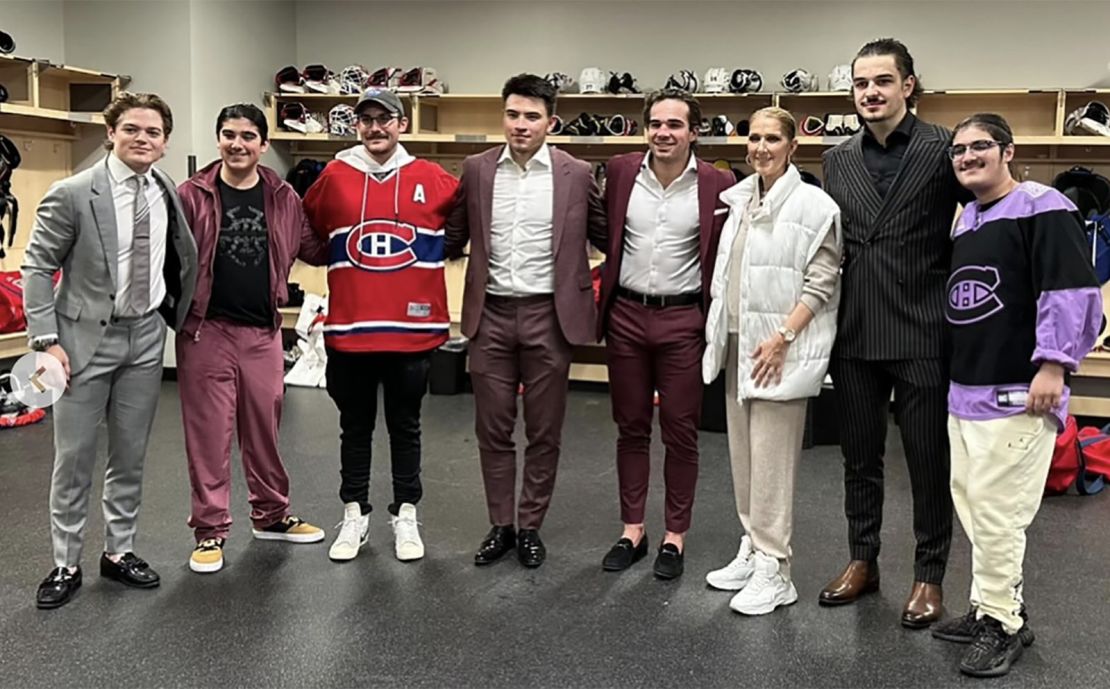 Celine Dion attends NHL game in rare public appearance