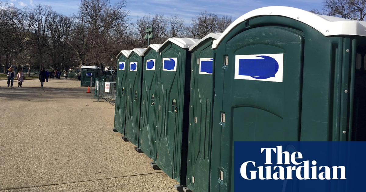 Suspected car thief caught in portable toilet after bystanders push it over