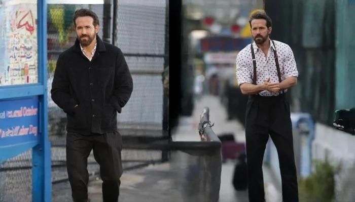 Ryan Reynolds Appears Handsome with Suspenders While Filming Imaginary Friends