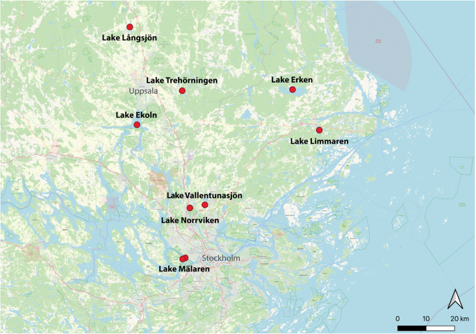 Shotgun metagenomes from productive lakes in an urban region of Sweden