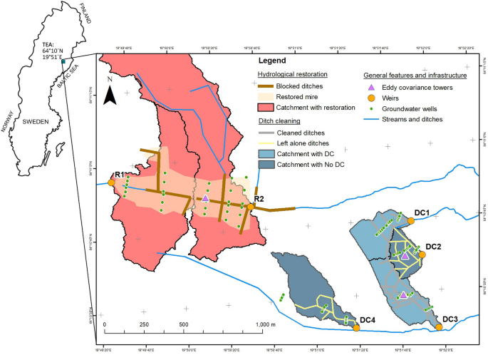 Consequences of rewetting and ditch cleaning on hydrology, water quality and greenhouse gas balance in a drained northern landscape