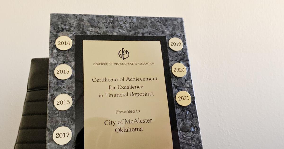 City of McAlester receives financial award for ninth consecutive year