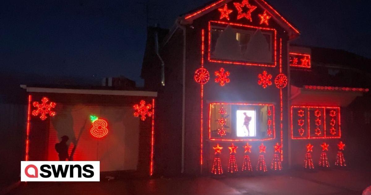 Couple spends £8k on a 12,000 bulb light display for Remembrance