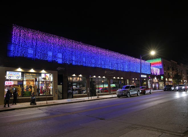 Photos: See the interactive Dogtown Lights lit up near Drake University