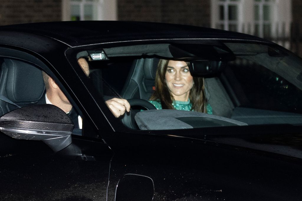 Princess Kate dazzles in sumptuous sheer dress as she slips into private party with Prince William